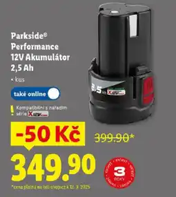 Lidl Parkside® Performance 12V Akumulátor 2.5 Ah nabídka