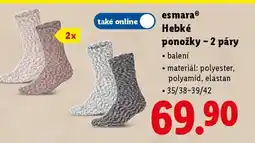 Lidl EsmaraⓇ Hebké ponožky - 2 páry nabídka