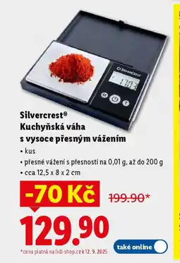 Lidl SilvercrestⓇ Kuchyňská váha s vysoce přesným vážením nabídka