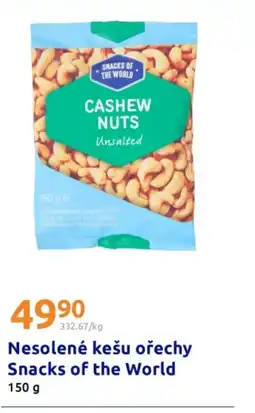 Action Nesolené kešu ořechy Snacks of the World nabídka