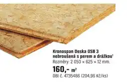 OBI Kronospan Deska OSB 3 nebroušená s perem a drážkou nabídka