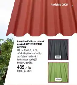 OBI Onduline Vlnitá asfaltová deska EASYFIX INTENSE červená nabídka