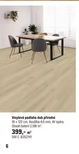 OBI Vinylová podlaha dub přírodní nabídka