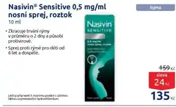 Benu NasivinⓇ Sensitive 0,5 mg/ml nosní sprej, roztok nabídka