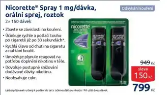 Benu Nicorette® Spray 1 mg/dávka, orální sprej, roztok nabídka
