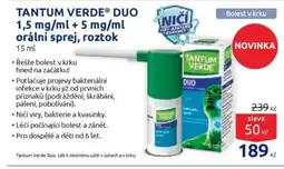 Benu TANTUM VERDE Duo 1,5 mg/ml + 5 mg/ml orální sprej, roztok nabídka