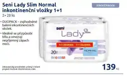 Benu Seni Lady Slim Normal inkontinenční vložky 1+1 nabídka