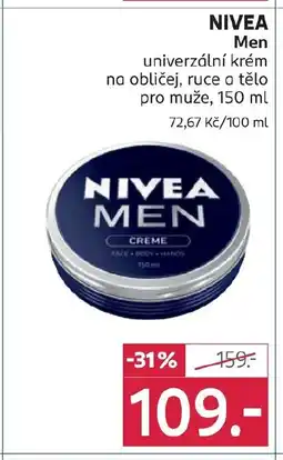 Rossmann NIVEA Men univerzální krém na obličej, ruce a tělo pro muže nabídka