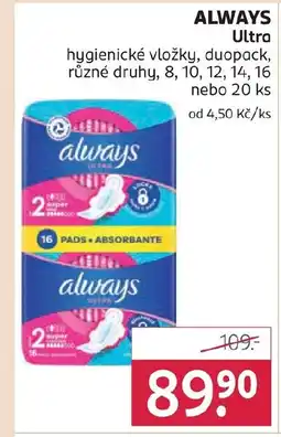Rossmann ALWAYS Ultra hygienické vložky, duopack nabídka