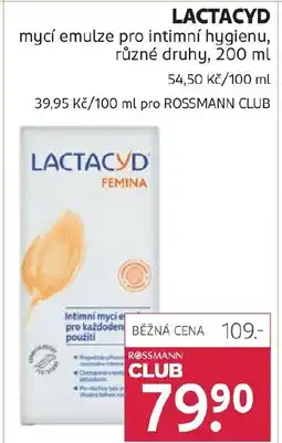 Rossmann LACTACYD mycí emulze pro intimní hygienu nabídka