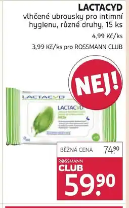 Rossmann LACTACYD vlhčené ubrousky pro intimní hygienu nabídka