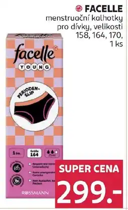 Rossmann FACELLE menstruační kalhotky pro dívky nabídka