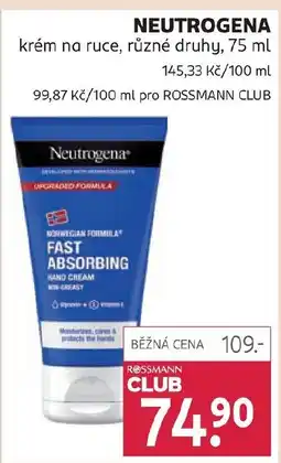 Rossmann NEUTROGENA krém na ruce nabídka