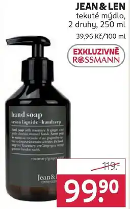 Rossmann JEAN & LEN tekuté mýdlo nabídka