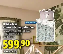 Lidl Hebká deka s dekorativním polštářem nabídka