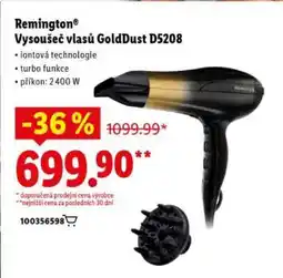 Lidl REMINGTON VYSOUŠEČ VLASŮ GOLDDUST D5208 nabídka