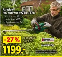 Lidl Parkside Aku nůžky na živý plot, 2 Ah nabídka