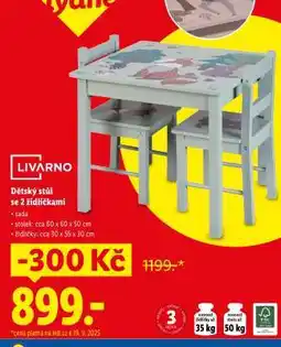 Lidl LIVARNO Dětský stůl se 2 židličkami nabídka