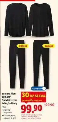 Lidl esmara Men esmar Spodní termo triko/kalhoty nabídka