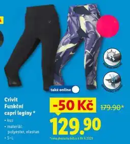 Lidl CRIVIT FUNKČNÍ CAPRI LEGÍNY nabídka