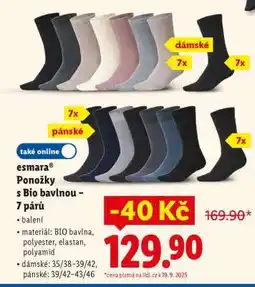 Lidl esmara Ponožky s Bio bavlnou - 7 párů nabídka