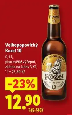 Lidl Velkopopovický Kozel 10 nabídka