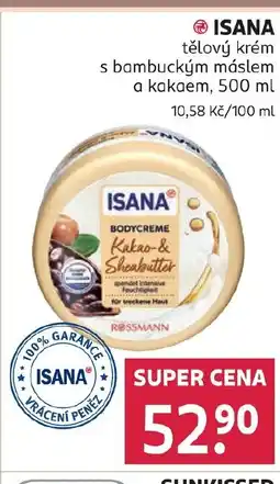 Rossmann ISANA tělový krém s bambuckým máslem a kakaem nabídka