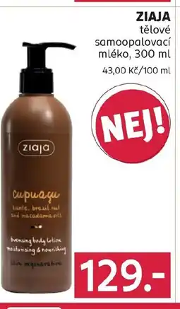 Rossmann ZIAJA tělové samoopalovací mléko nabídka