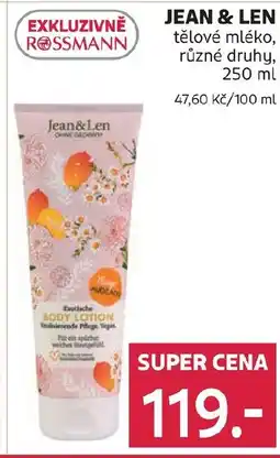 Rossmann JEAN & LEN tělové mléko nabídka