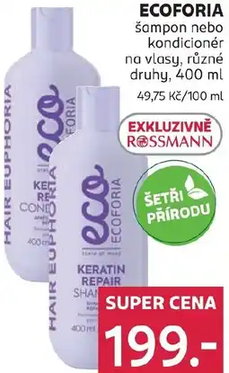 Rossmann ECOFORIA šampon nebo kondicionér na vlasy nabídka