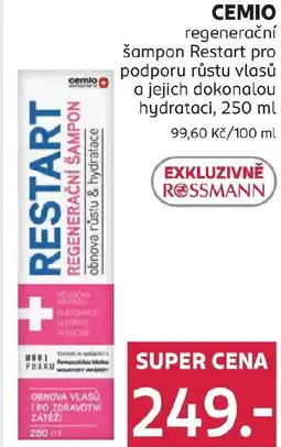 Rossmann CEMIO regenerační šampon Restart pro podporu růstu vlasů a jejich dokonalou hydrataci nabídka