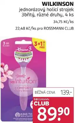 Rossmann WILKINSON jednorázový holicí strojek 3břitý nabídka