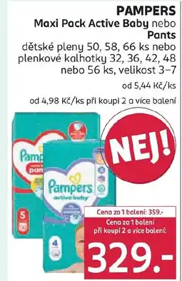 Rossmann PAMPERS Maxi Pack Active Baby nabídka