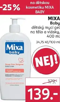 Rossmann MIXA Baby dětský mycí gel na tělo a vlásky nabídka