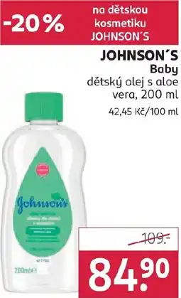 Rossmann JOHNSON'S Baby dětský olej s aloe vera nabídka