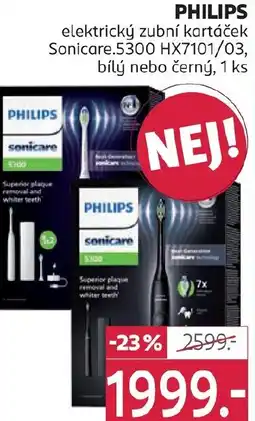 Rossmann PHILIPS elektrický zubní kartáček Sonicare.5300 HX7101/03, bílý nebo černý nabídka