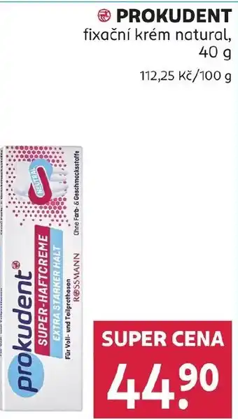 Rossmann PROKUDENT fixační krém natural nabídka