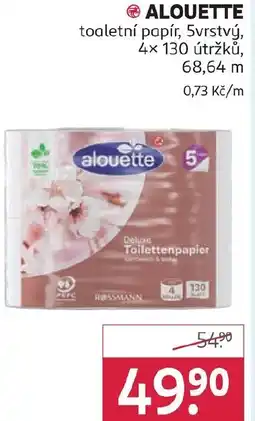 Rossmann ALOUETTE toaletní papír, 5vrstvý nabídka