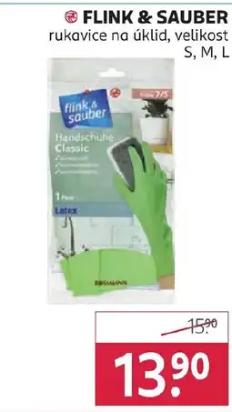 Rossmann FLINK & SAUBER rukavice na úklid, velikost S, M, L nabídka