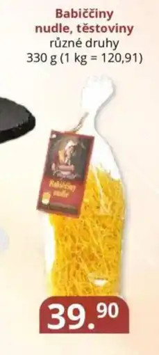 Potraviny CZ Babiččiny nudle, těstoviny nabídka