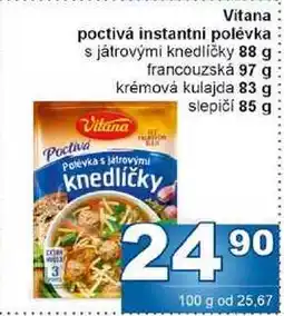 Jip Vitana poctivá instantni polévka s játrovými knedlíčky 88 g nabídka