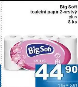 Jip Big Soft toaletni papir 2-vrstvý plus 8 ks nabídka