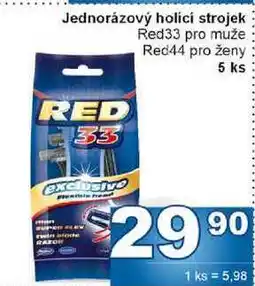 Jip Jednorázový holicí strojek Red33 pro muže RED 33 Red44 pro ženy 5 ks nabídka