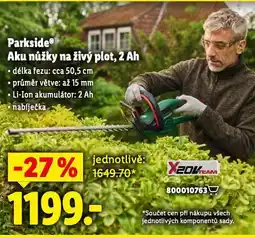 Lidl Parkside aku nůžky na žívý plot nabídka