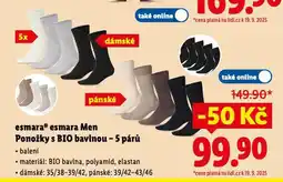 Lidl Esmara esmara men ponožky s bio bavlnou - 5 párů nabídka