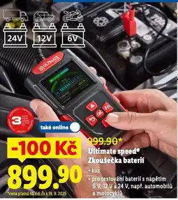 Lidl Ultimate speed zkoušečka baterií nabídka