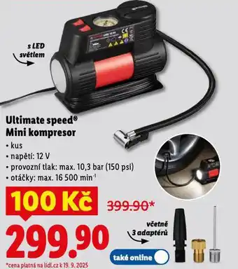 Lidl Ultimate speed mini kompresor nabídka