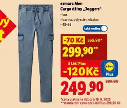 Lidl Esmara men cargo džíny joggers nabídka