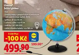 Lidl Livarno svítící glóbus nabídka