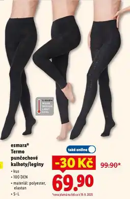 Lidl Esmara termo punčochové legíny nabídka